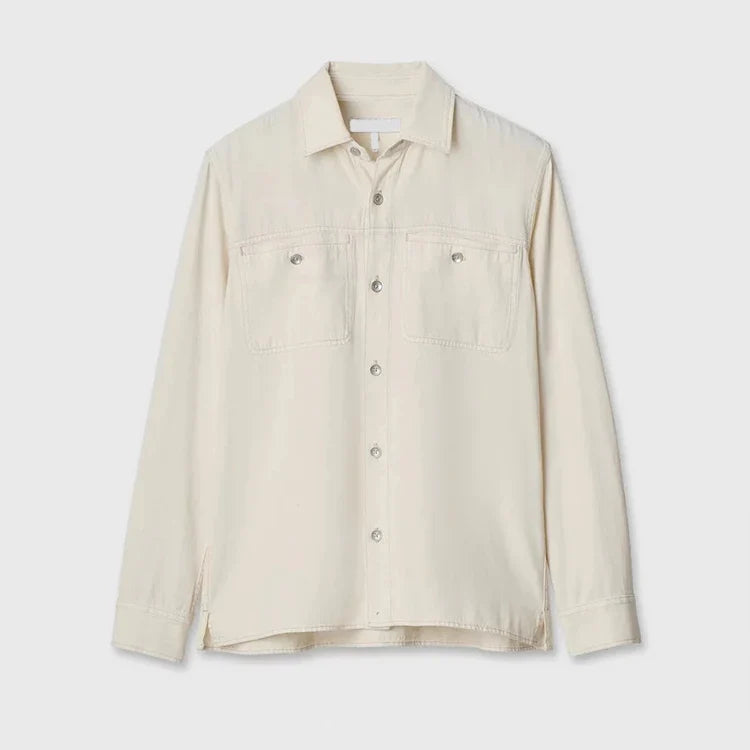 Vintage Casual Eco-Friendly Regular Fit Metal Buttons Turn-Down Collar Denim Workwear Shirt