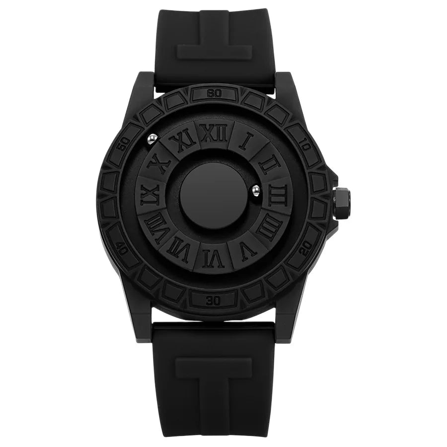 New Creative High-Tech Men's Watch Wholesale-Magnetic Levitation Ball Edgy Trendy Mirrorless Quartz Timepiece Silicone Pointer