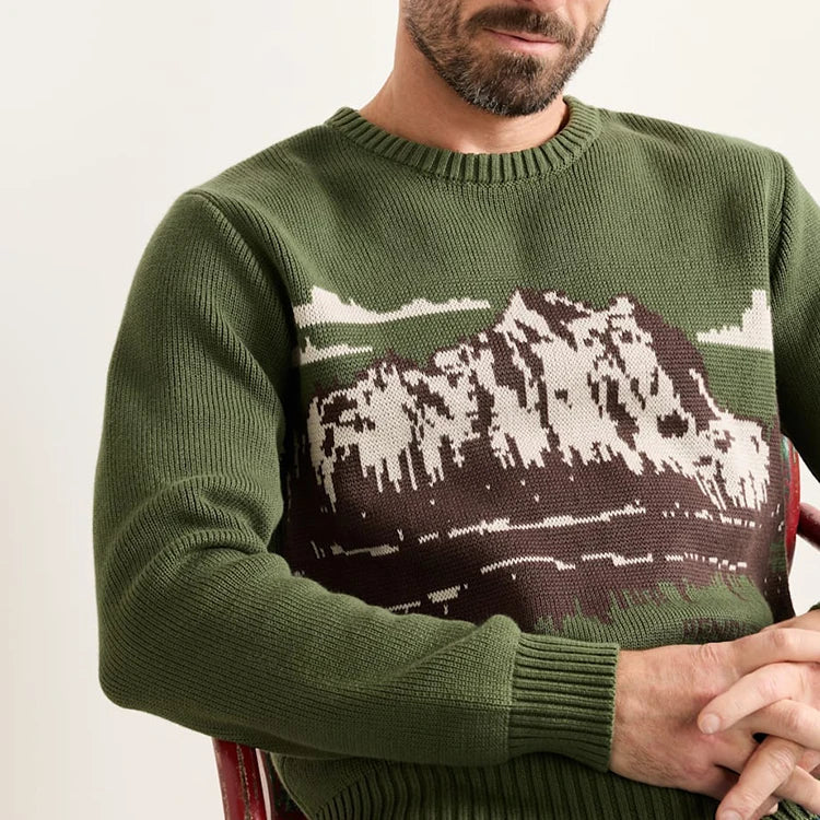 Ribbed Crew Neck Personalised Men's 100% Cotton Pullover Sweater With Logo