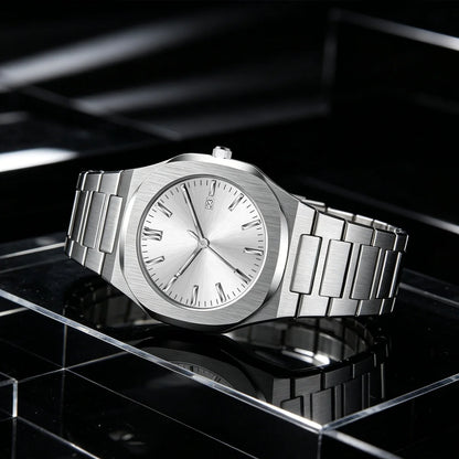 Relogio Masculino Wholesale Minimalist Custom Stainless Steel Band Men Wristwatches Waterproof No Logo Quartz Date Watch For Men