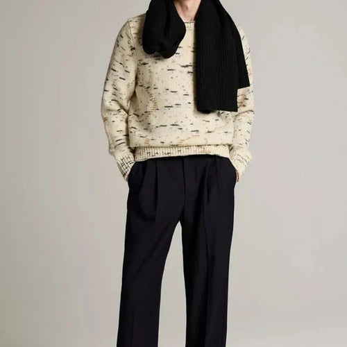 Men's Winter Pullover Knit 100% Wool Custom Logo Breathable Knitted Sweater