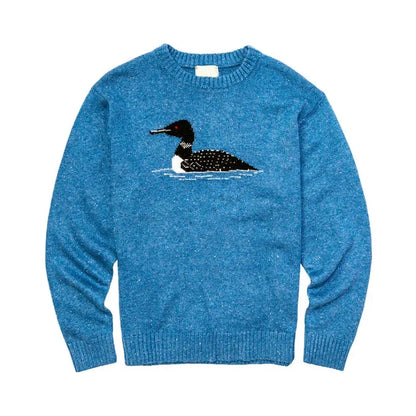 Embroidered Logo Knitted Men's Cotton Pullover Sweater With Breathable Design Full Sleeve
