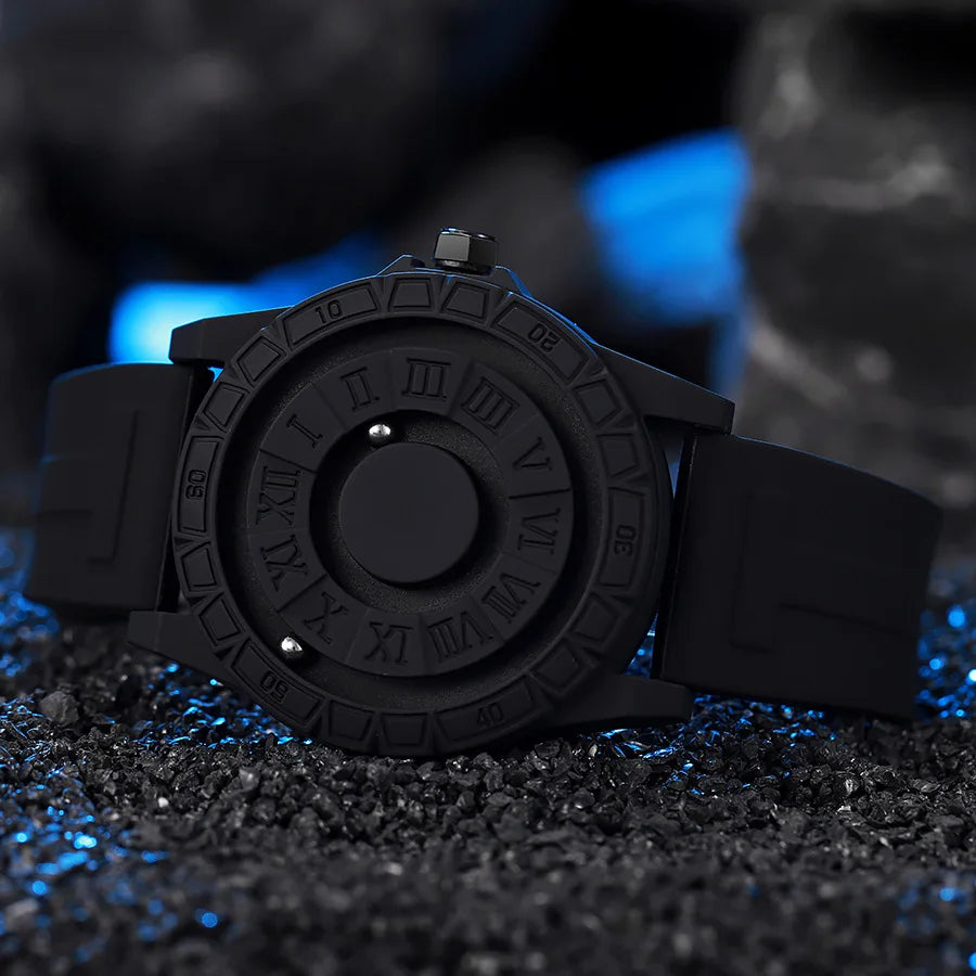 New Creative High-Tech Men's Watch Wholesale-Magnetic Levitation Ball Edgy Trendy Mirrorless Quartz Timepiece Silicone Pointer