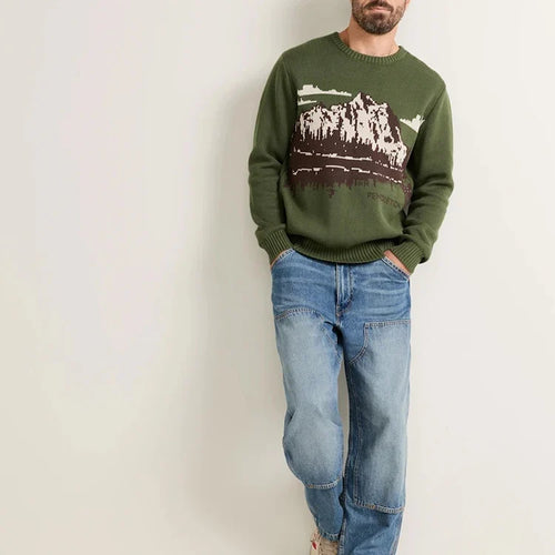 Ribbed Crew Neck Personalised Men's 100% Cotton Pullover Sweater With Logo