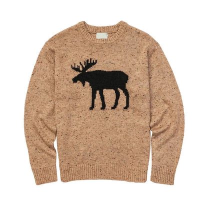 Wholesale Casual 100% Cotton Animal Print Breathable Pullover Sweater for Men Winter