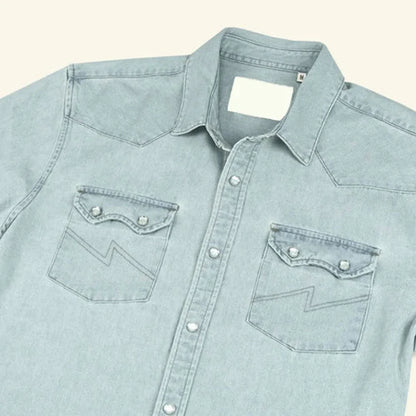 TY Pearl Snaps 100% Midweight Cotton Enzyme Wash Vintage Casual Eco-Friendly Regular Fit Denim Shirts