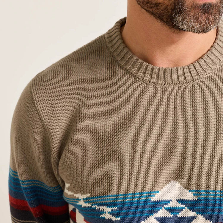 Geometric Jacquard Slim Fit Light Breathable Custom Logo Cotton Knit Sweater