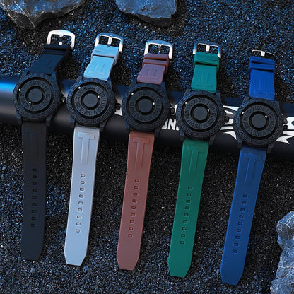 New Creative High-Tech Men's Watch Wholesale-Magnetic Levitation Ball Edgy Trendy Mirrorless Quartz Timepiece Silicone Pointer